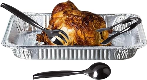 Miniatura 7 de Bandejas de aluminio desechables de tamaño completo, 21 x 13 pulgadas de profundidad, paquete de 10 bandejas reciclables sin tapas para cocinar,