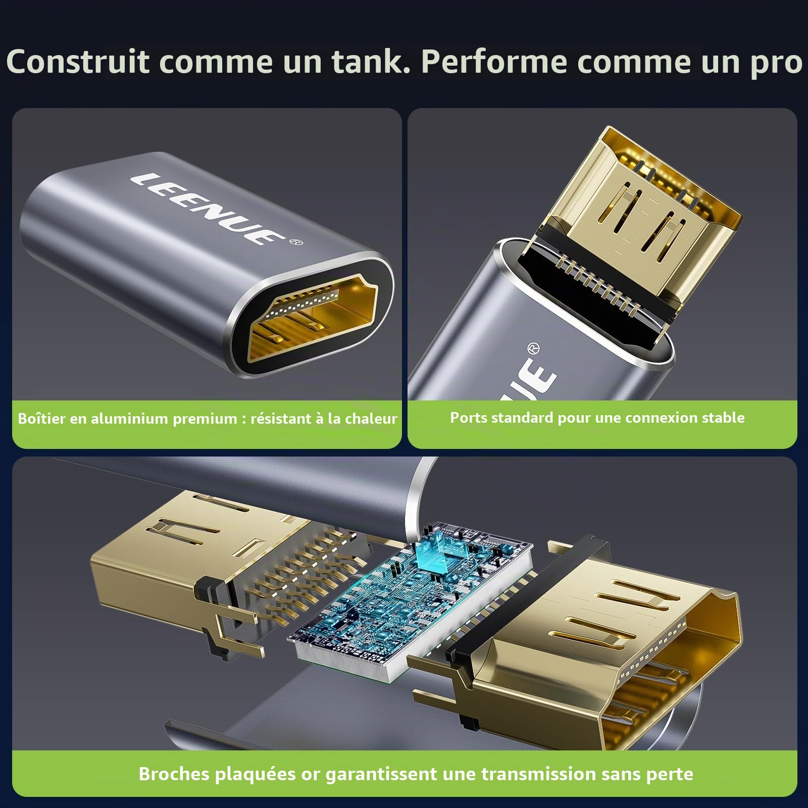 Connecteur HDMI 8K, 2 pièces Rallonge HDMI 2.1 Connecteur Femelle vers Femelle, Adaptateur prenant en Charge 8K@60Hz, 4K@120Hz UHD HDR eARC 3D Dolby, pour Ordinateur Portable, PC, Moniteur