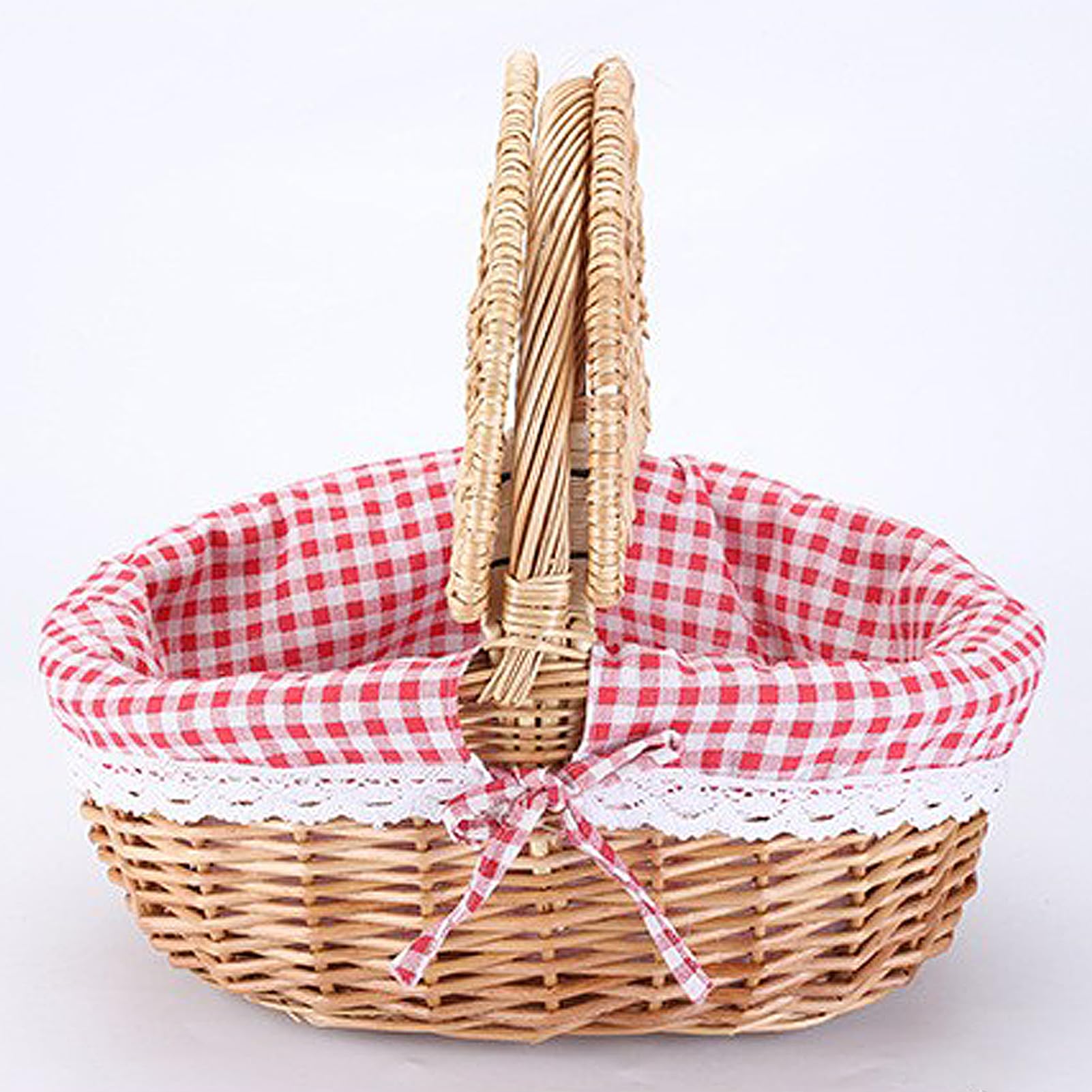 Cestino Da Picnic In Vimini BIRDSINYARD Con Coperchio E Fodera - Per 2 Persone, Design Rustico E Pratico - Foto 3