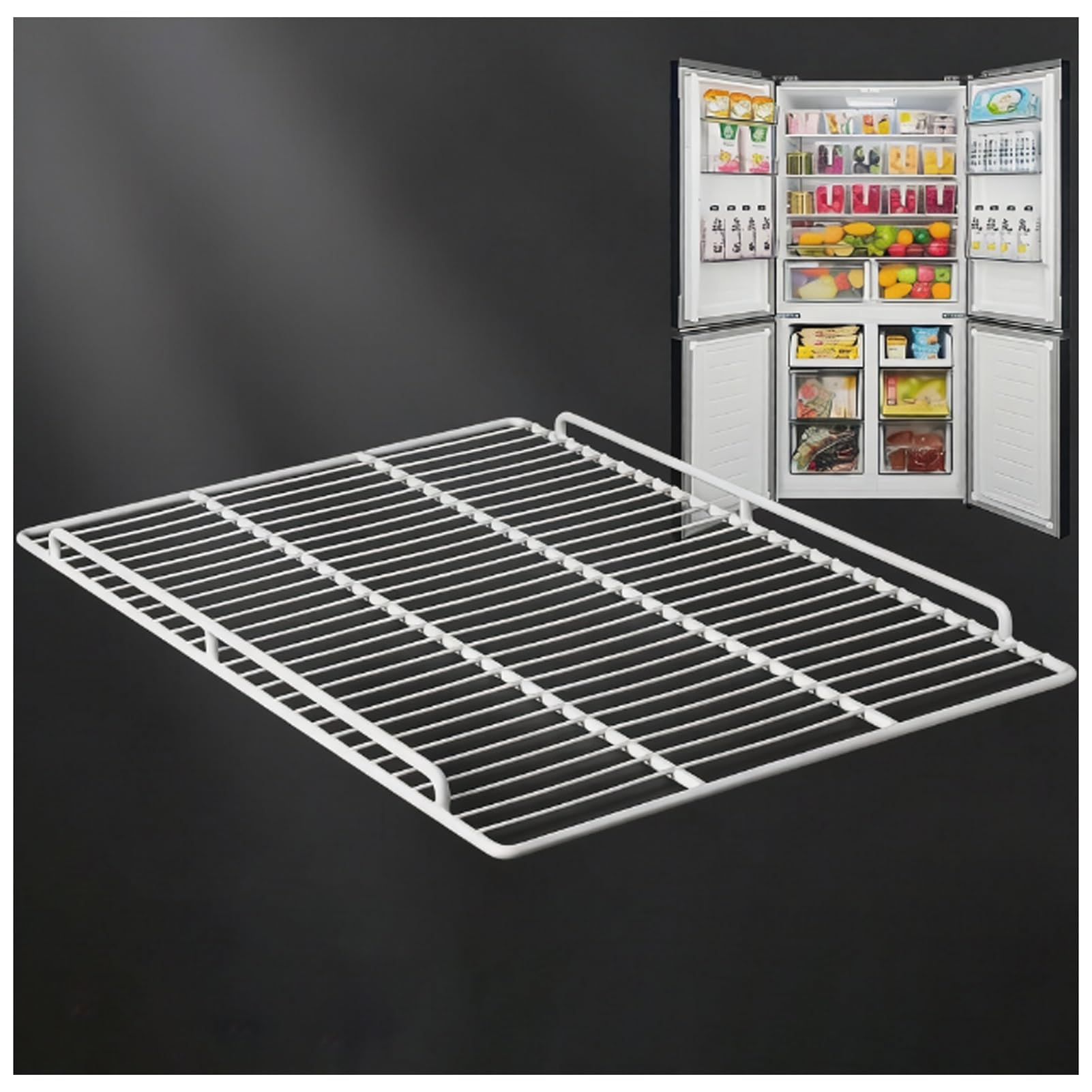Estante frigorífico de acero con doble protección lateral | Estante frigorífico de acero, varios tamaños, doble protección lateral, for vitrina refrigerada(W-48cmXD-43cm)