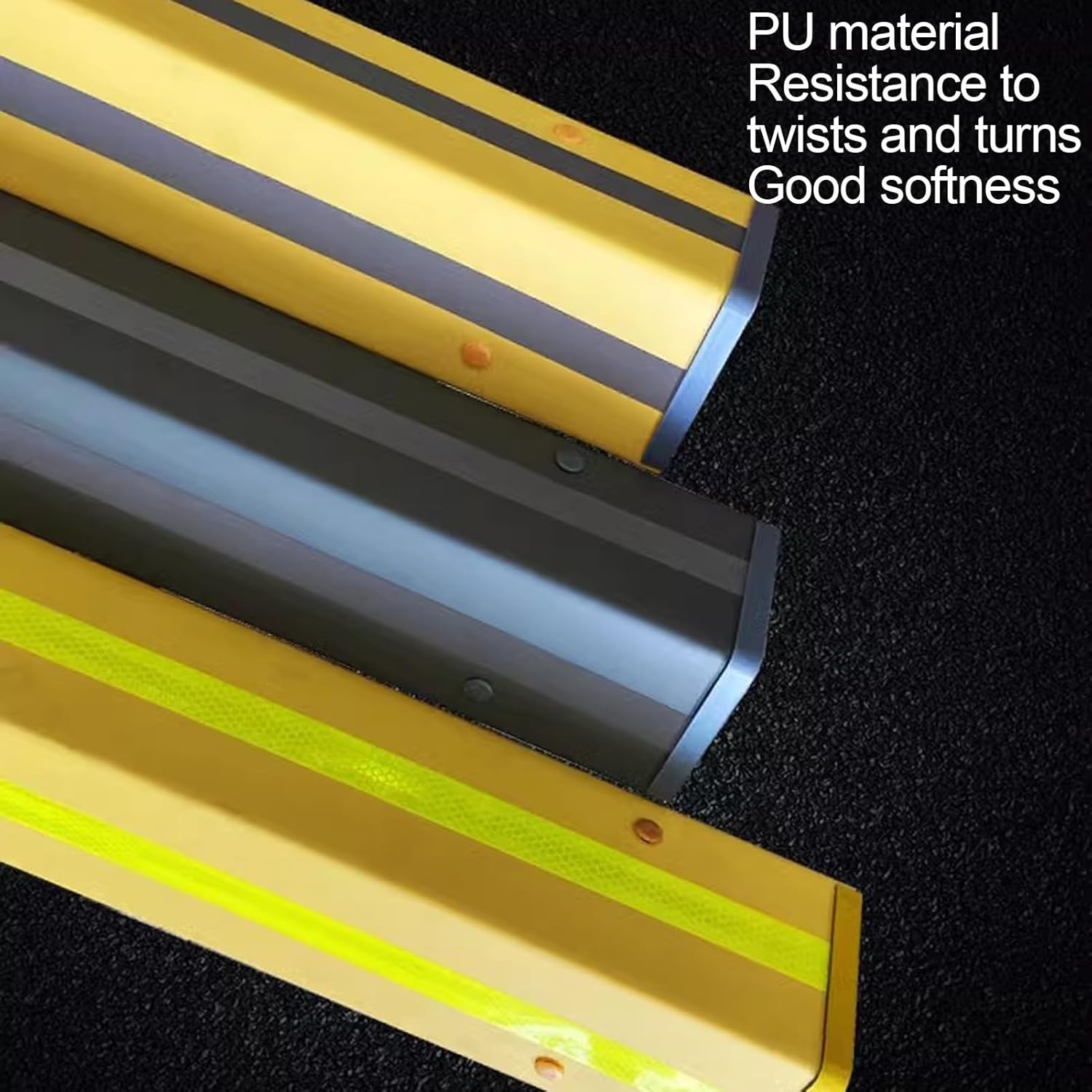 Rubber Corner Protector for Car Parking - 1cm Thick PU Wall Guard, Reflective Column Protector for Garage, Warehouse, Workshop Corner Safety, Durable Parking Garage Edge