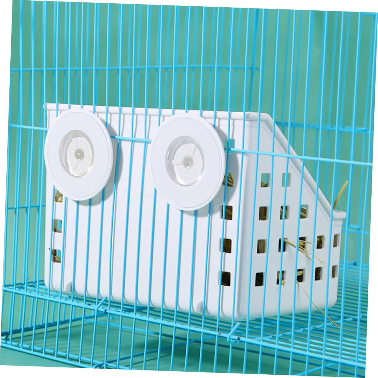 Râtelier à Foin pour Lapin à Fixation, Lot de 2, Plastique Blanc