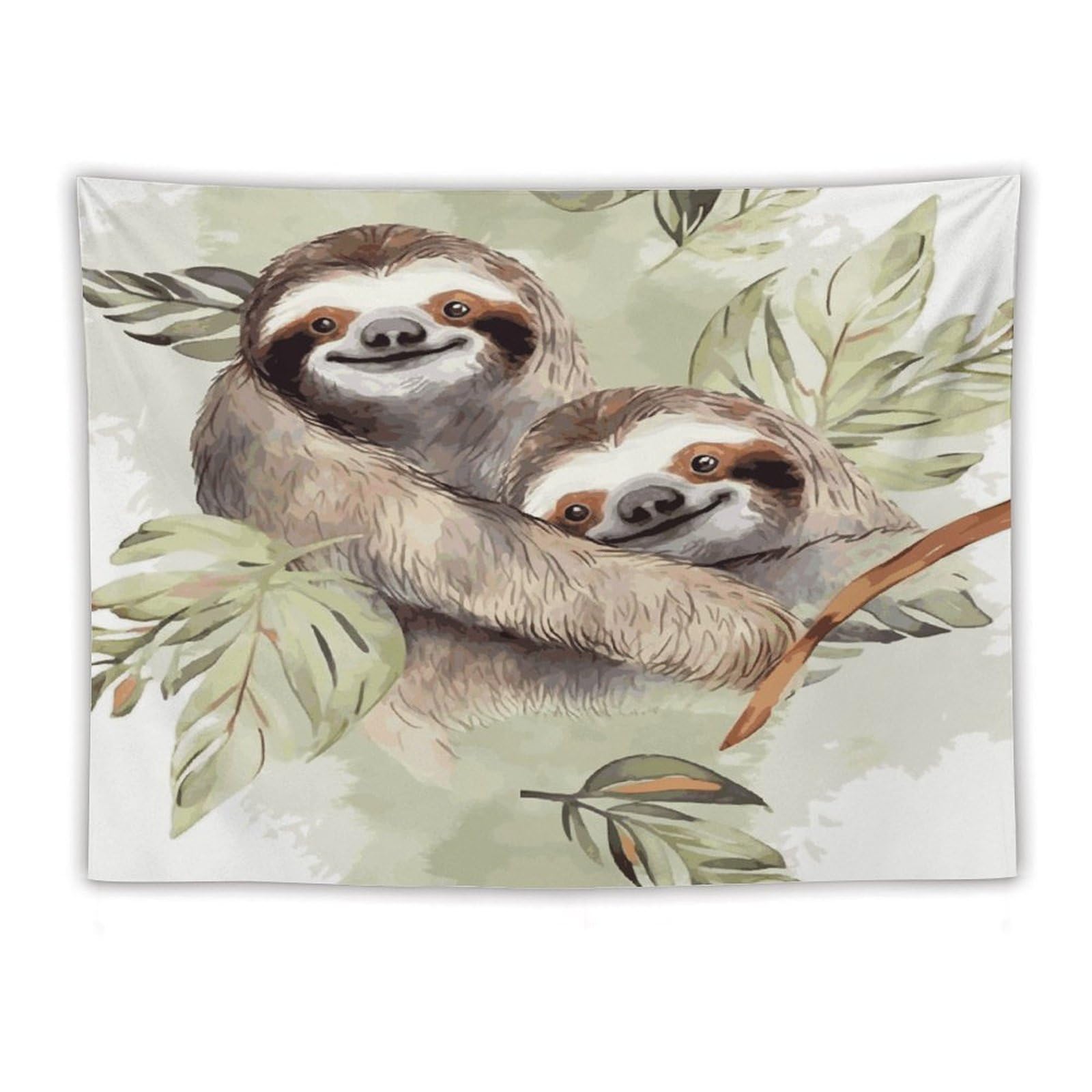 LDGSUPH Watercolor Sloth Tapestry Wall Hanging Decor Anti-fading Aesthetic Wall Tapestries Fashion Wall Blanket Decor Modern Wall Art Tapestry for Bedroom Home Decor 60"x80"