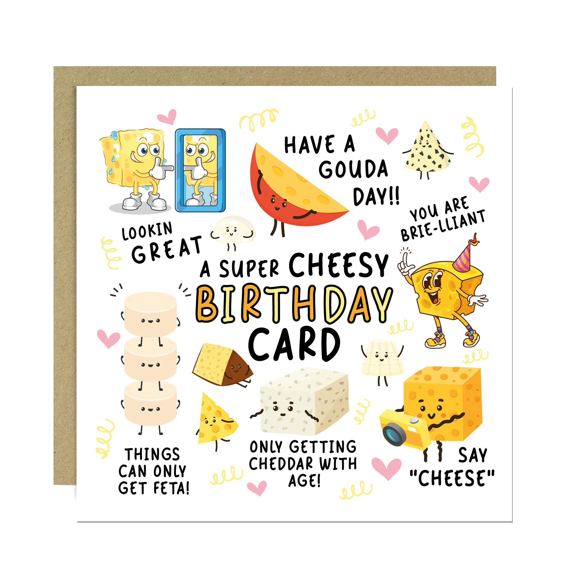 RED OCEAN Super Cheesy Birthday Card For Her Colleague Mum Sister Auntie Nanny Nan Funny Birthday Card For Women Cheesy Jokes Card With Kraft Envelope