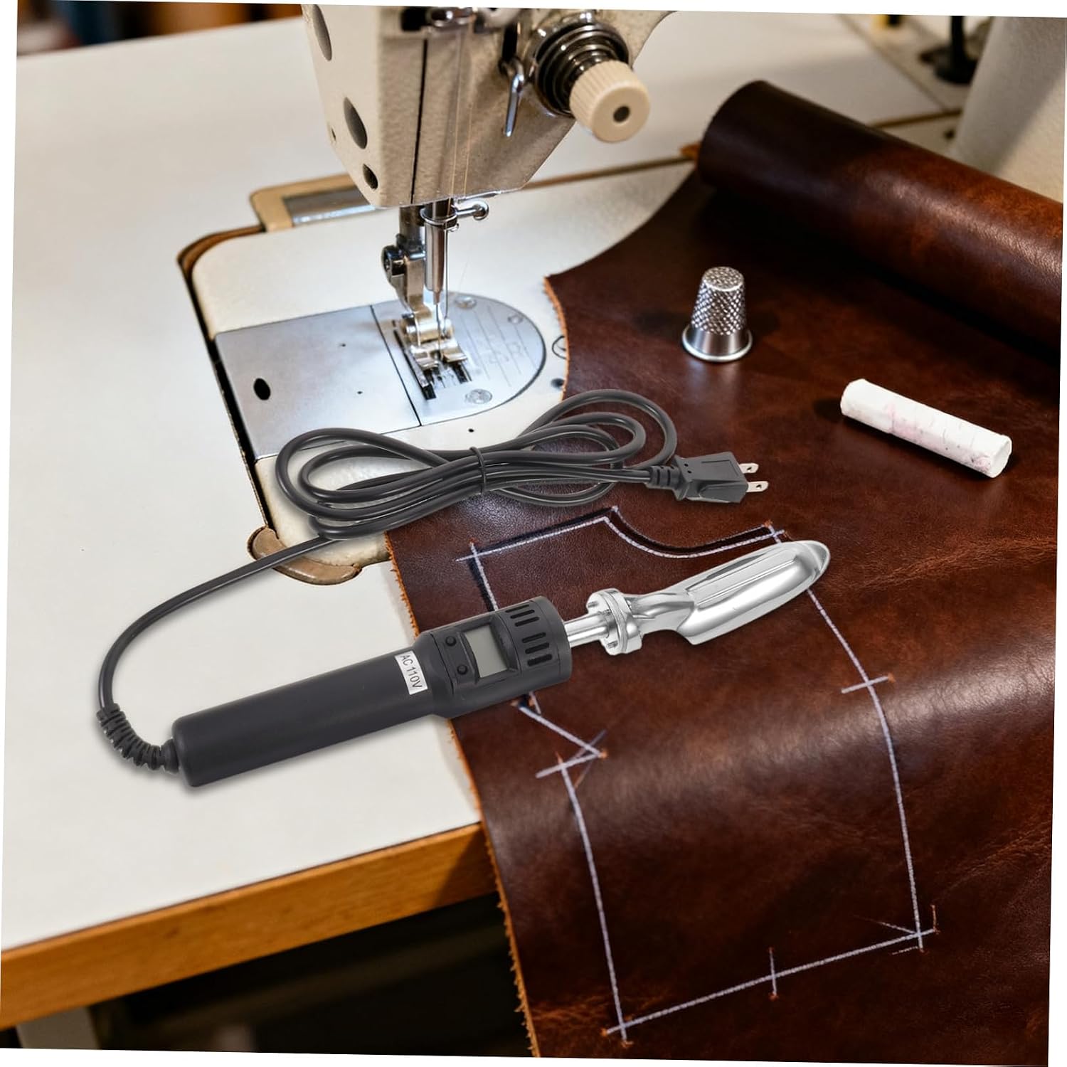 Digital Display Mini Electric Leather Iron with Adjustable Temperature, Portable Small Heat Press Iron for Shoes, Bags, and Craft Repair, 110v US Plug