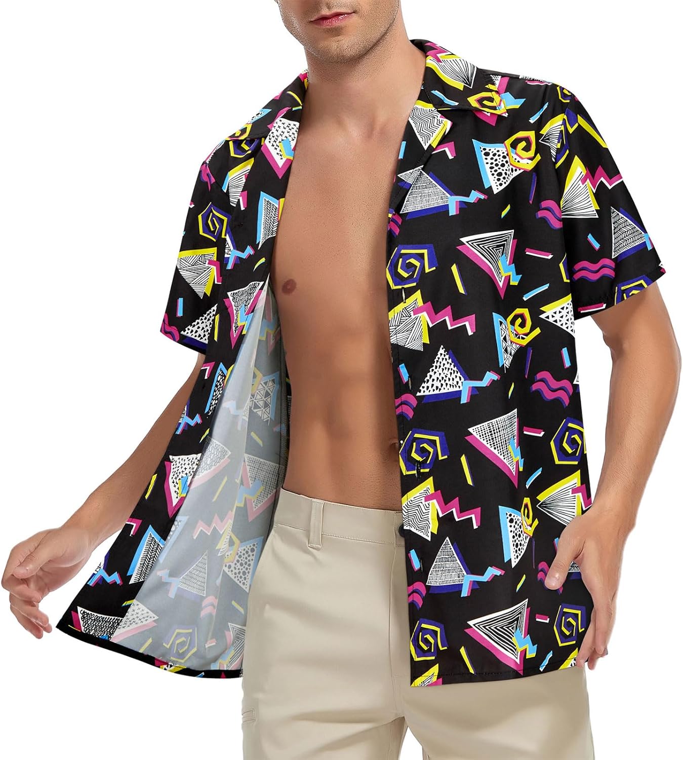 Mens Hawaiian Shirt Floral Print Aloha Shirt Comfortable Novelty Button Down Shirts Casual Short Sleeve Beachwear for Men - Image 6