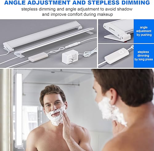 Miniatura 4 de MY BEAUTY LIGHT Luces LED de tocador de ángulo ajustable para espejo, luces LED de maquillaje regulables brillantes y de temperatura de color