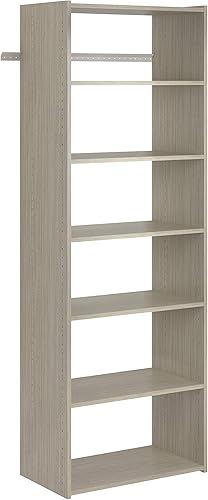 Easy Track PH38-CG Living Essentials - Organizador de armario de madera con torre de Sholf Tower, color gris desgastado