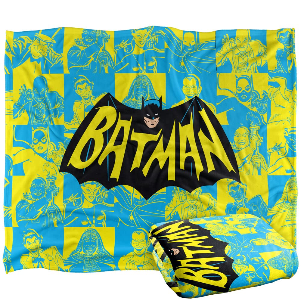 BATMAN Classic Tv Logo Officially Licensed Silky Touch Super Soft Throw Blanket 152 x 127 cm