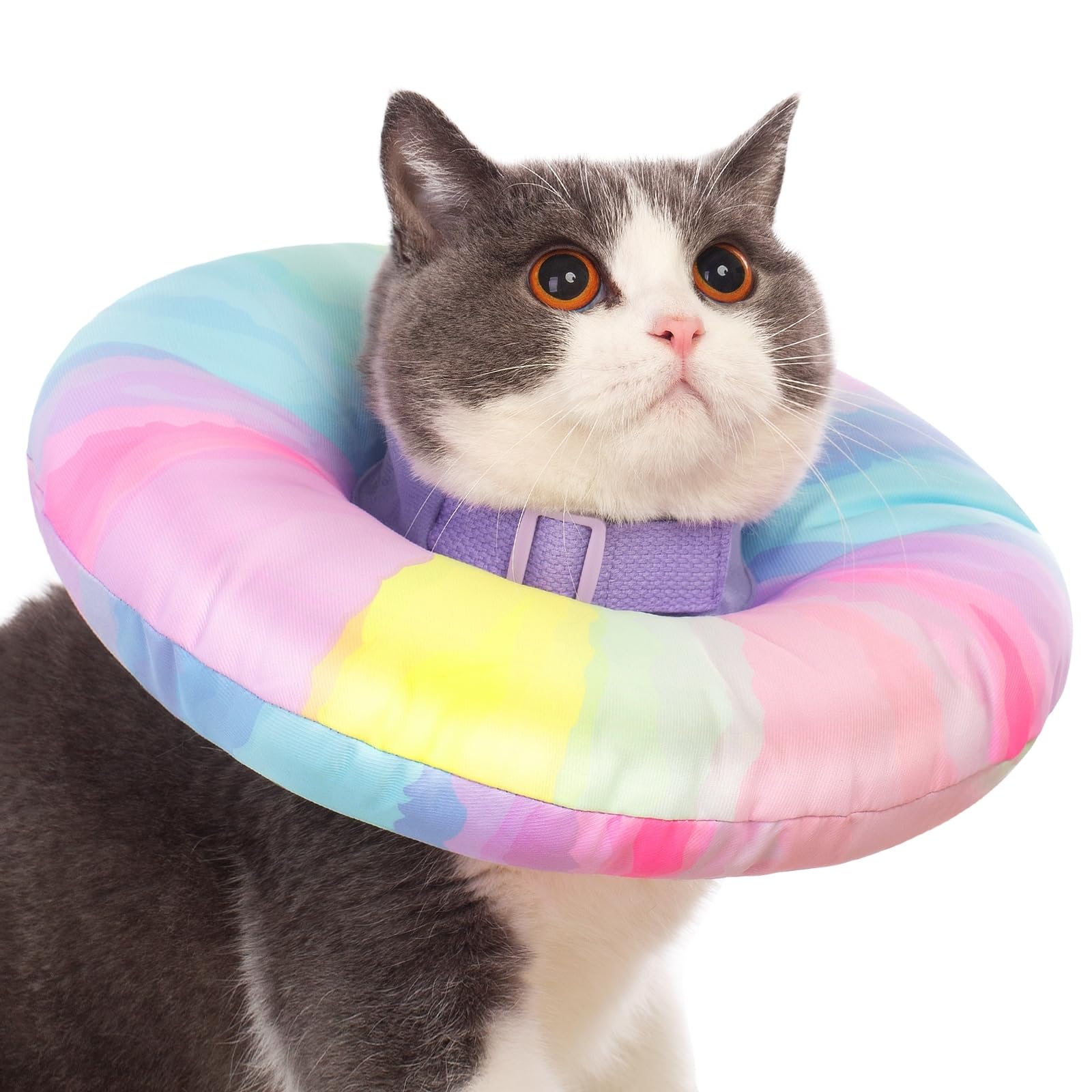 EWES Cat Cone Collar Soft, Elizabethan Recovery Donut Collar After Surgery