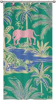 Guangpat Yinrune - Cortina de ducha estilo chinoiserie, color verde, 36 x 72 pulgadas, cortinas de baño de tela de poliéster con ganchos