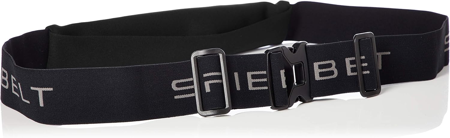 Spi Belt(スパイベルト) Men's SPIBELT Elastic Pouch Waist Bag Running Travel Outdoor Security, Black/Orange Zip