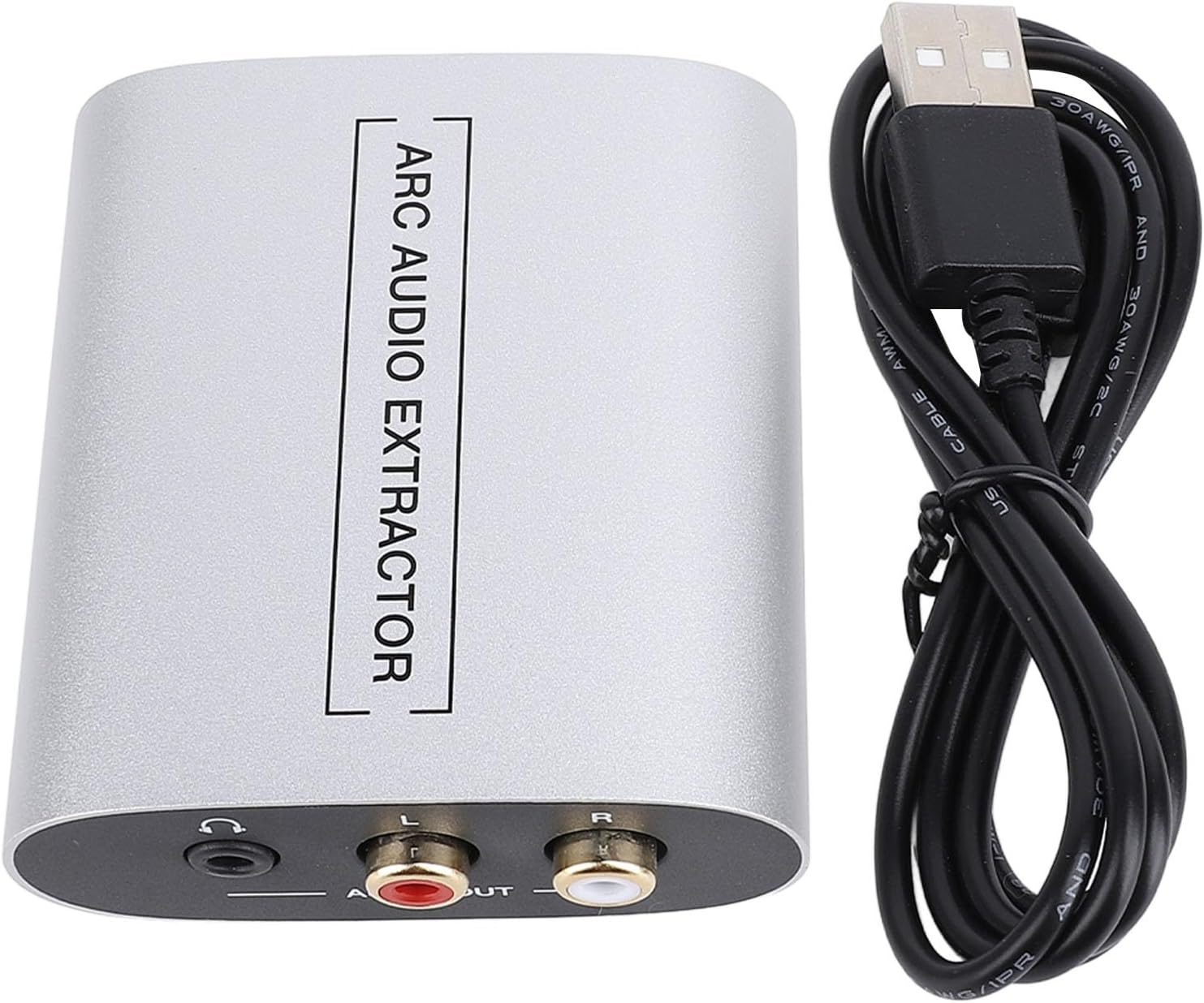 HD Multimedia Interface Audio Extractor Digital Analog Audio Converter, Sound Extractor ARC to 3.5mm Jack LR AV Ports Analog Stereo Output Sound Converter