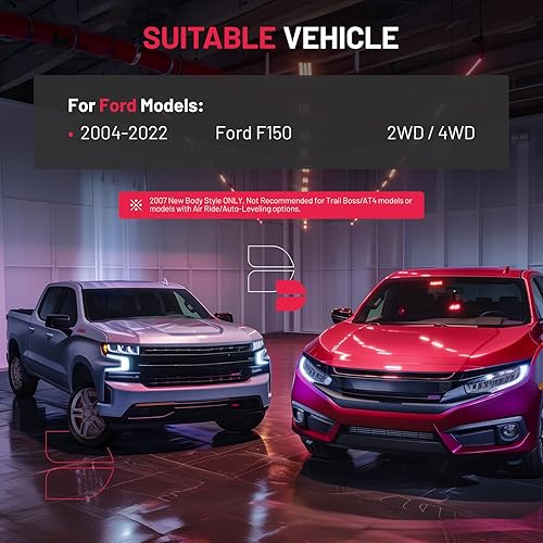 Miniatura 6 de BDFHYK Kit de elevación de nivelación delantera y trasera de 3 pulgadas y 2 pulgadas, compatible con 2004-2022 F150 2WD 4WD, 6061-T6 Kit de