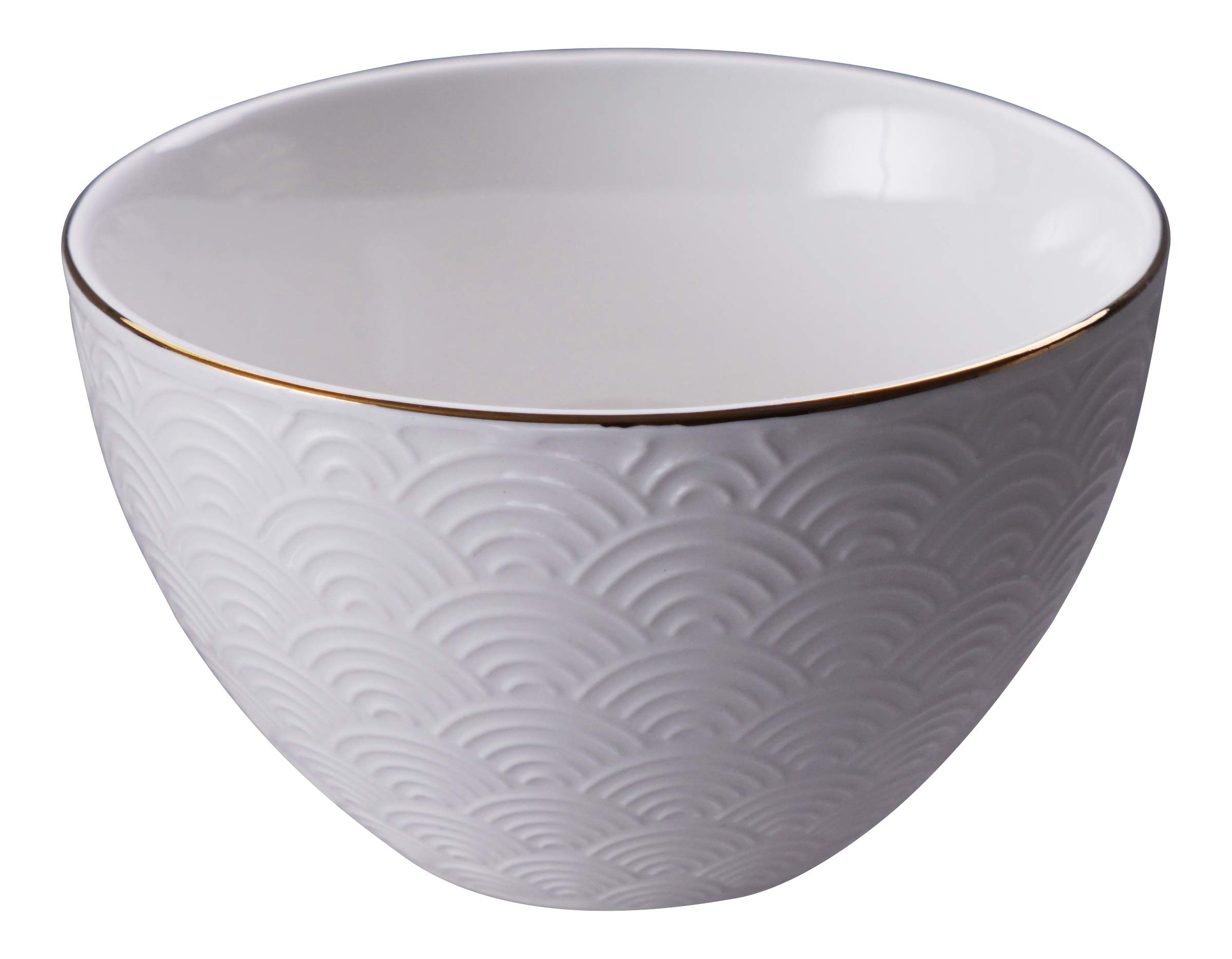 TOKYO design studio Nippon White 4-er Schalen-Set weiß, mit Gold-Rand, Ø 11,6 cm, 6,4 cm hoch, ca. 300 ml, asiatisches Porzellan, Japanisches Design, inkl. Geschenk-Verpackung