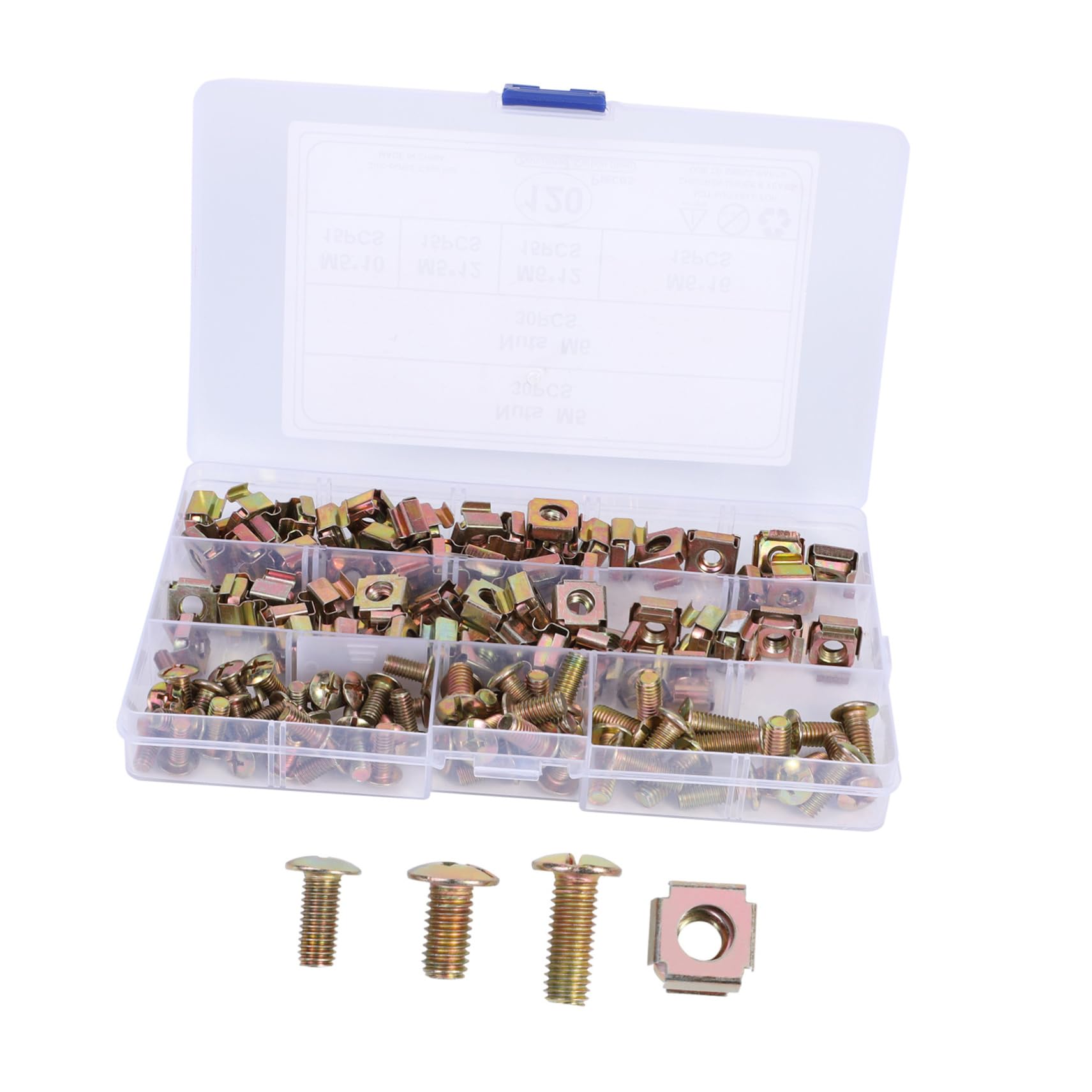 ULTECHNOVO Professional 120pcs Floating Cage Nut Set M5 Nut Square Hole Screws Easy Install