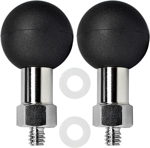 VAUBORTTI 2 adaptadores de bola de 1 pulgada con poste roscado de 14 a 20 x 0.25 pulgadas para cámara de proyector, cámara de acción, apto para RAM