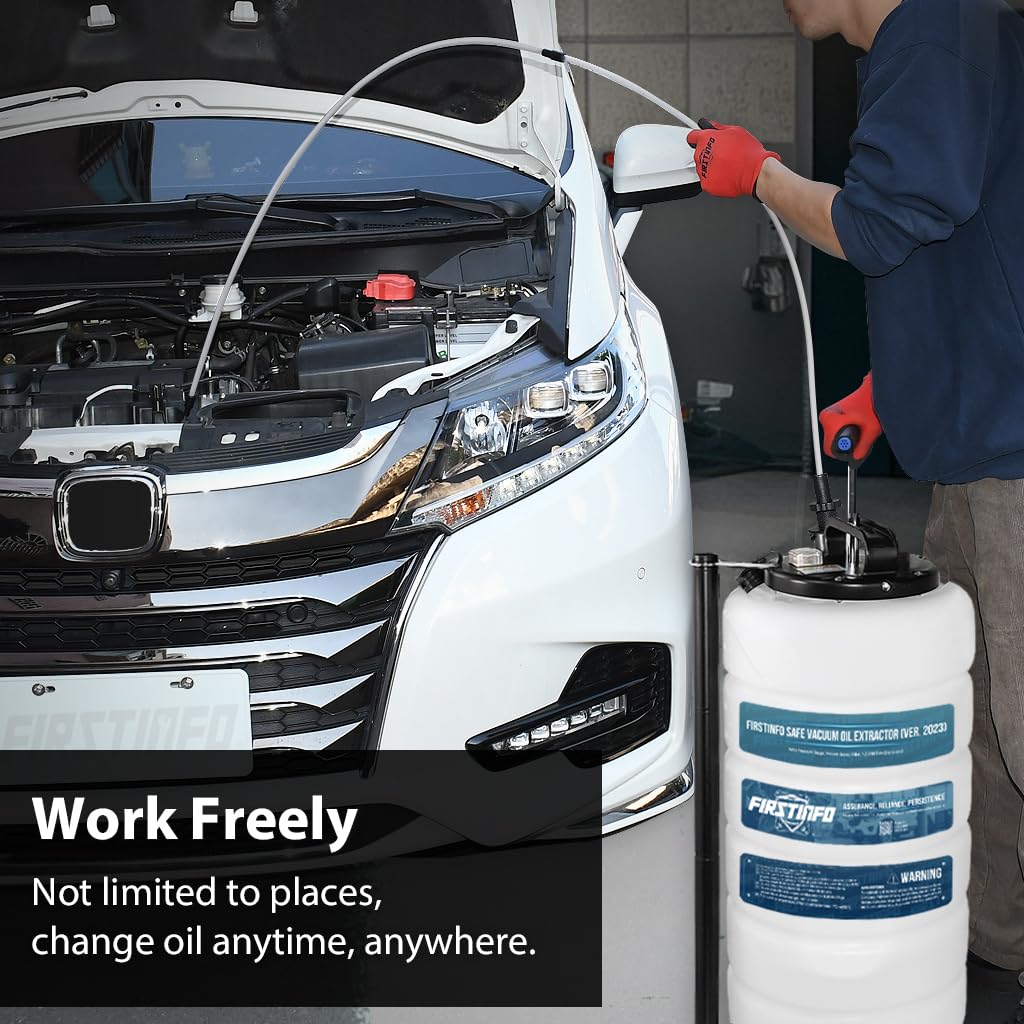 FIRSTINFO A1106H | 15L Manuale | Pompa Estrattore Olio Liquido | Pompa Aspirazione Olio | per Auto, Moto, Motori