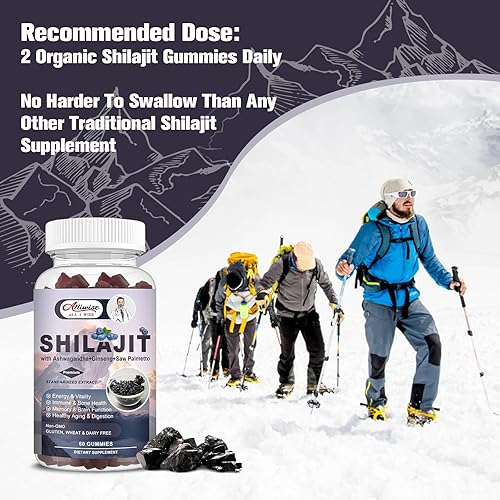 Miniatura 6 de Shilajit - Gomitas para hombres y mujeres, 600 mg Shilajit Pure Himalayan Original Multi-Supplement, Shilajit Ashwagandha y alto en minerales traza