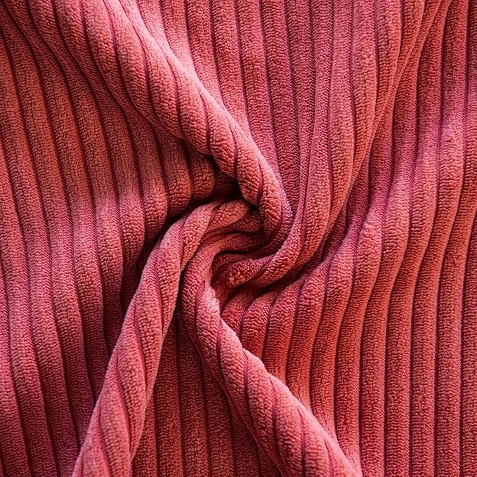 Image of Guffaw Corduroy Pillow Covers Boho Decorative Spliced Throw Pillow Covers Soft Solid Couch Pillowcases Cross Patchwork Cushion Covers for Living Room Bed Sofa 16x16 inch (4, CB RED)