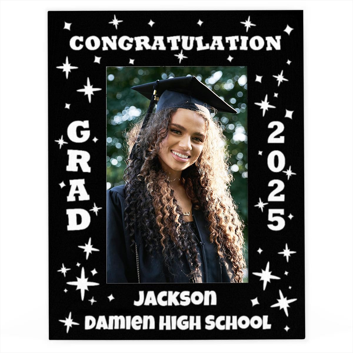 XIOBODR Graduation Gifts - 8x10 Graduation Frame Personalized Photo & Name - Class of 2025 2026 2027 Picture Frame - Hanging/Tabletop Remembrance Grad