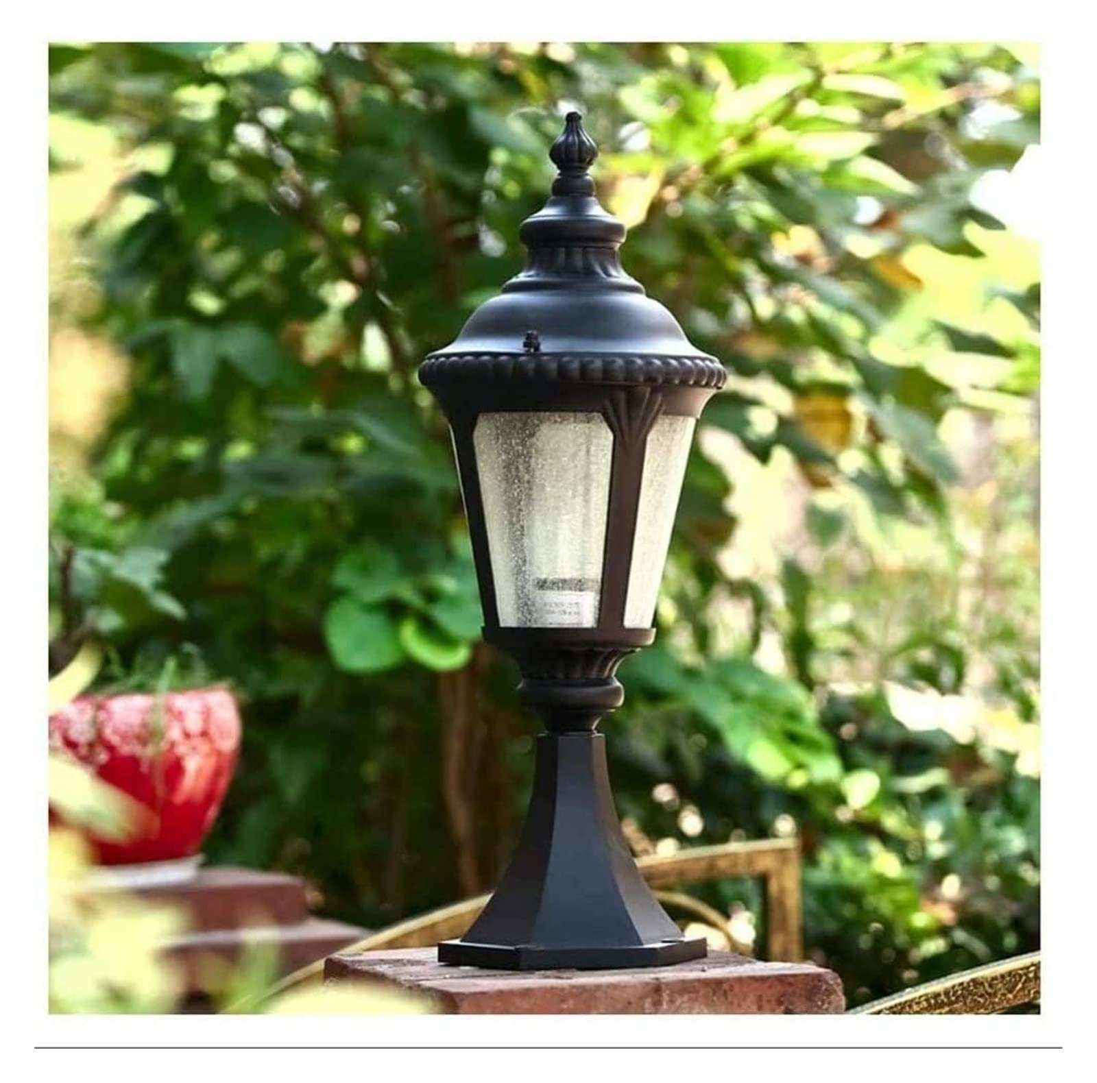 Lampada da cortile Lampada da palo pressofuso in alluminio Lampada da palo per esterni industriale retrò in alluminio Apparecchio di illuminazione da giardino per recinzione impermeabile Comfortable
