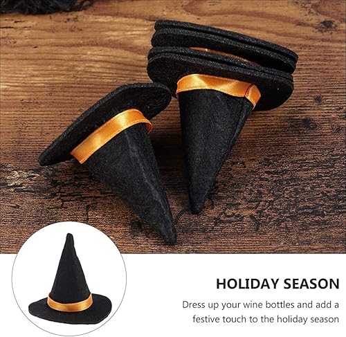 Miniatura 2 de Totority 10 sombreros de bruja de Halloween, botella de vino, sombreros de bruja decorativos para fiesta de Halloween