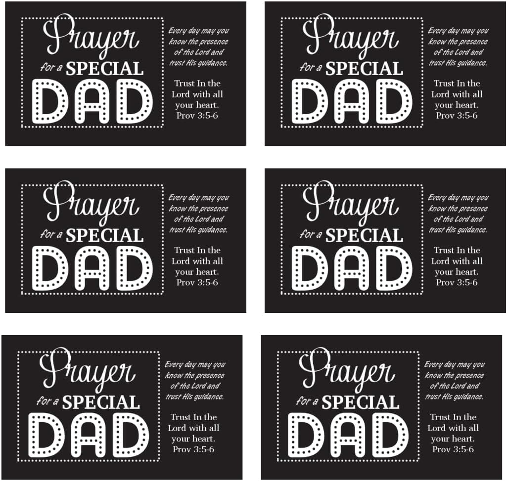 Prayer for A Special Dad Pocket Cards for Father's Day Inspirational Wallet Cards Encouragement Premium Made In USA Bulk Church Gifts for Men Bible Verse Bookmarks Proverbs 50 Count (Pack of 2)