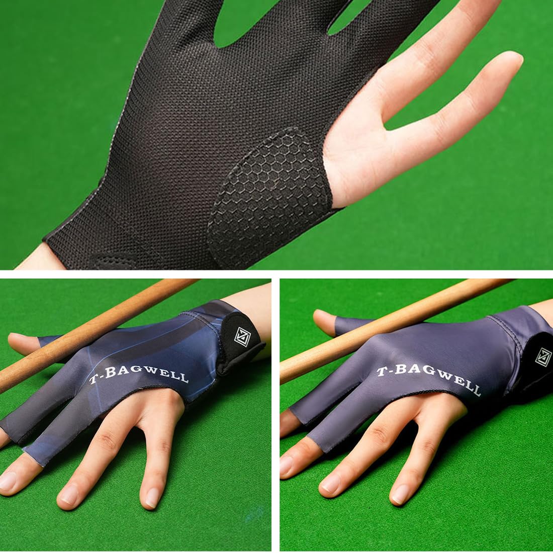 Guanti da biliardo 2pcs sinistra snooker regolabili antiscivolo