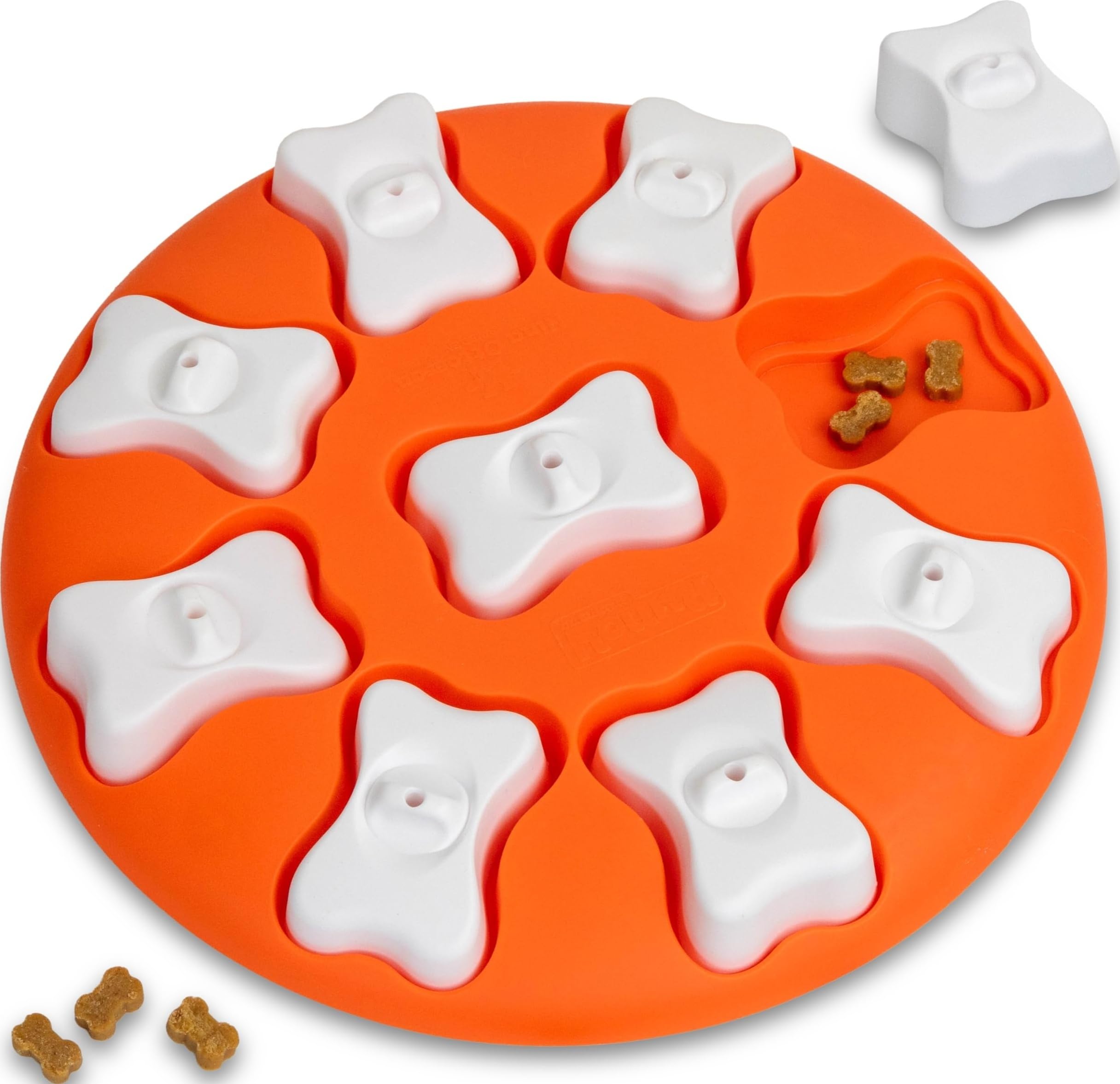 Outward Hound by Nina Ottosson Dog Smart Treat Puzzle Enrichment Toy, Level 1 Beginner, Orange