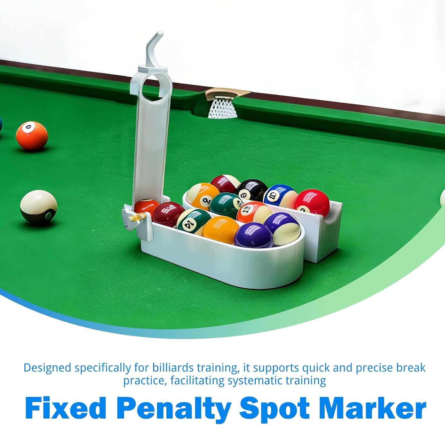 3D Printed Billiards Snooker Training Rack, Precision Pool Ball Triangle for Perfect 15-Ball Alignment, Portable Practice Tool for Pool Table Accessories, Includes Screwdriver & Rubber Bands