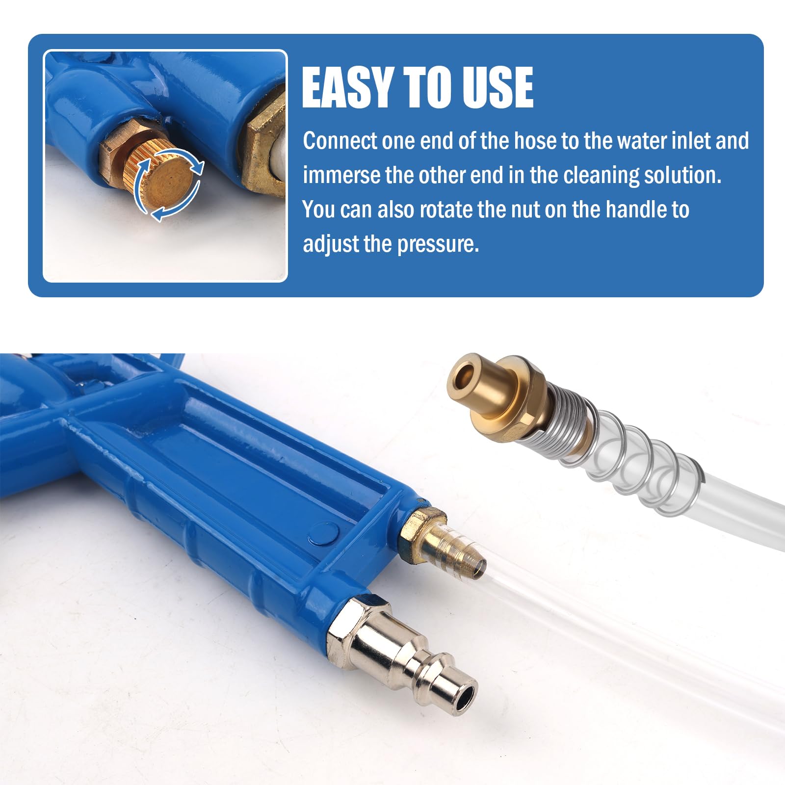 Pistolet de nettoyage pour moteur à air comprimé avec tuyau de 1 m, pistolet pulvérisateur pneumatique coudé pour nettoyage de détail de la poussière du moteur de voiture, pistolets à air long