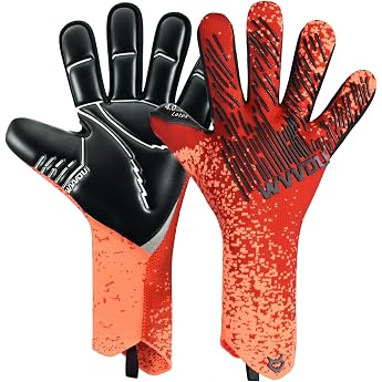 WVVOU Torwarthandschuhe Torwarthandschuhe Herren Fu ballhandschuhe 4+3mm Latex Super Grip f r die H rtesten Saves Atmungsaktive
