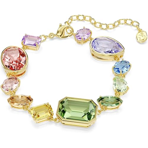 Swarovski Gema bracelet, Mixed cuts, Multicolored, Gold-tSwarovski One plated