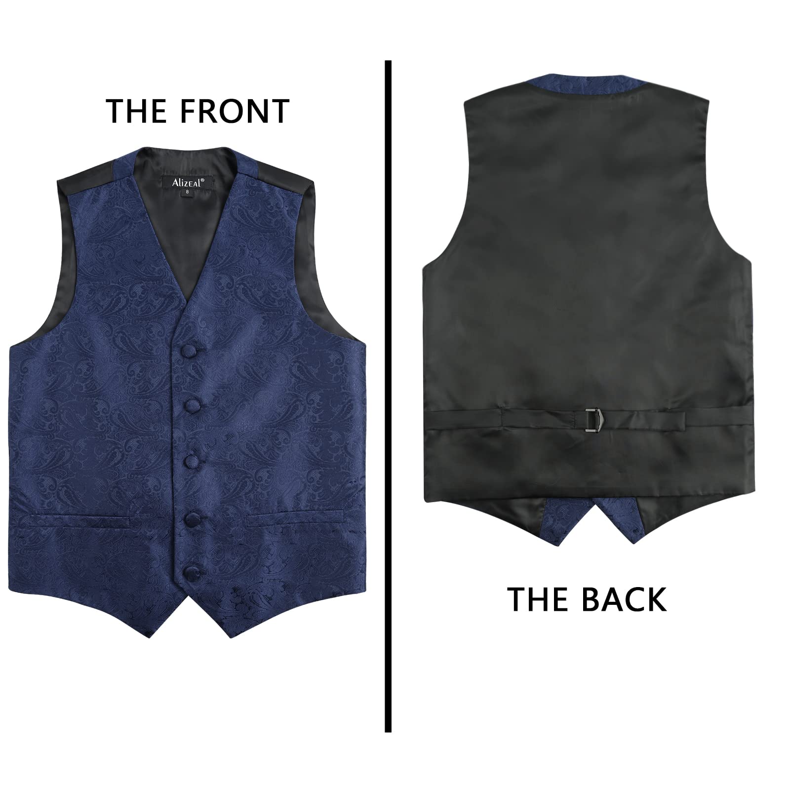 Alizeal Set classico da ragazzo con papillon e gilet cachemire