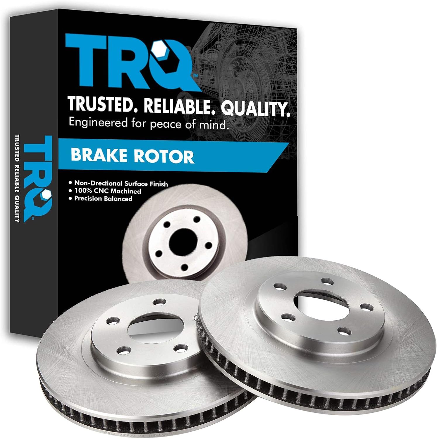 TRQ Front Disc Brake Rotor Pair Set for Aurora/Bonneville/Camaro/Deville/Eldorado/Firebird/Impala/Intrigue/LeSabre/Monte Carlo/Park Avenue/Riviera/Seville