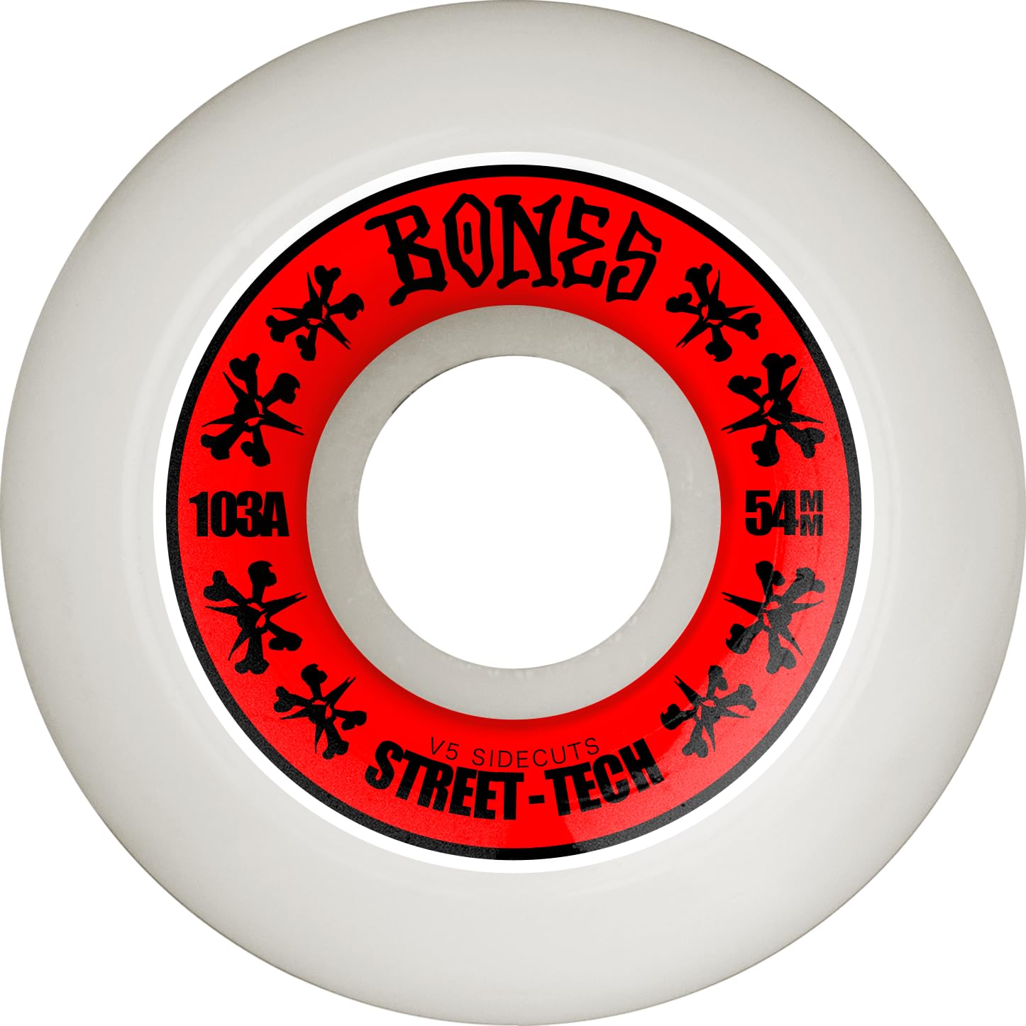 Bones Wheels Street Tech Formula STF Sidecuts Skateboard Wheels, 54mm, 103A, V5 Sidecut