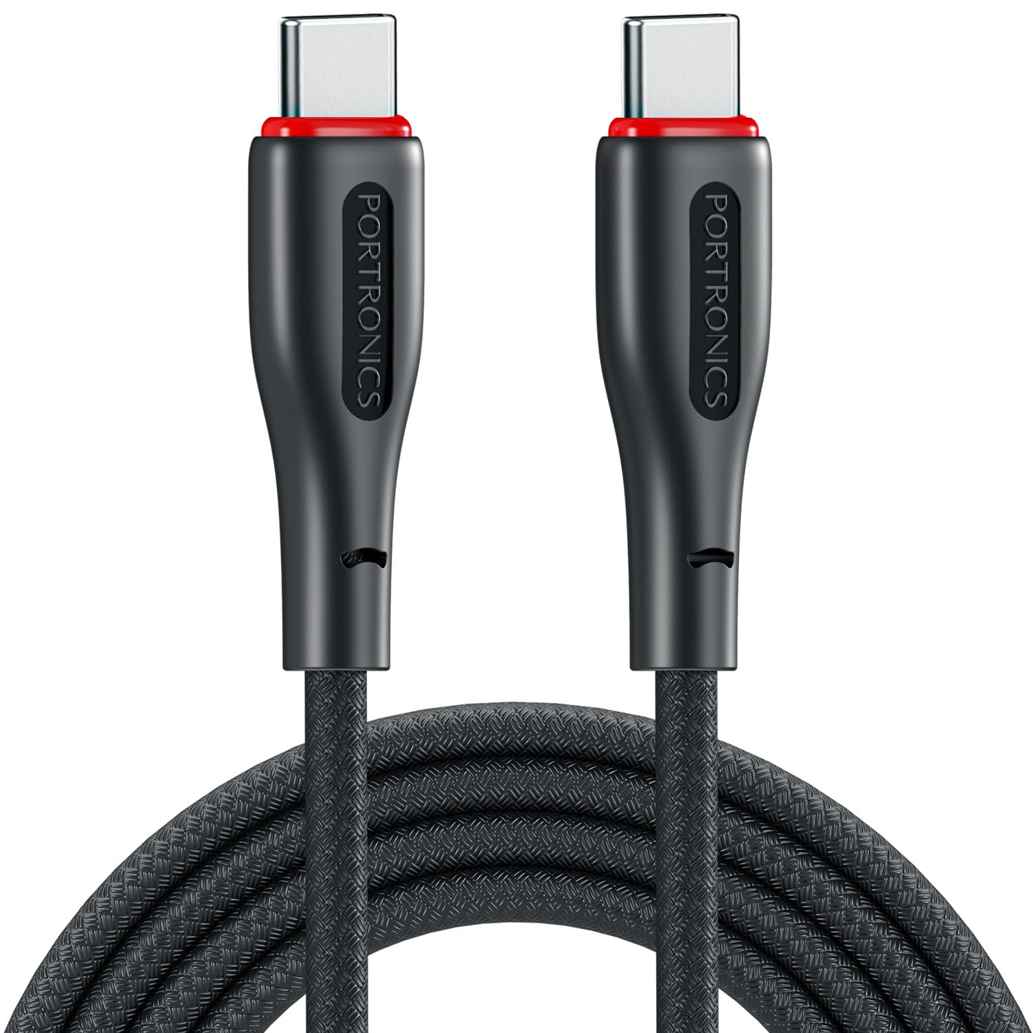 Portronics 100W Konnect B 1.5M Type C to Type C 5A Fast Charging Cable With E-Marker Chipset, Strong Braided Cable, Compatible With Laptops, Smartphone, Tablet, iphones, iPads & other type C Device-image-10
