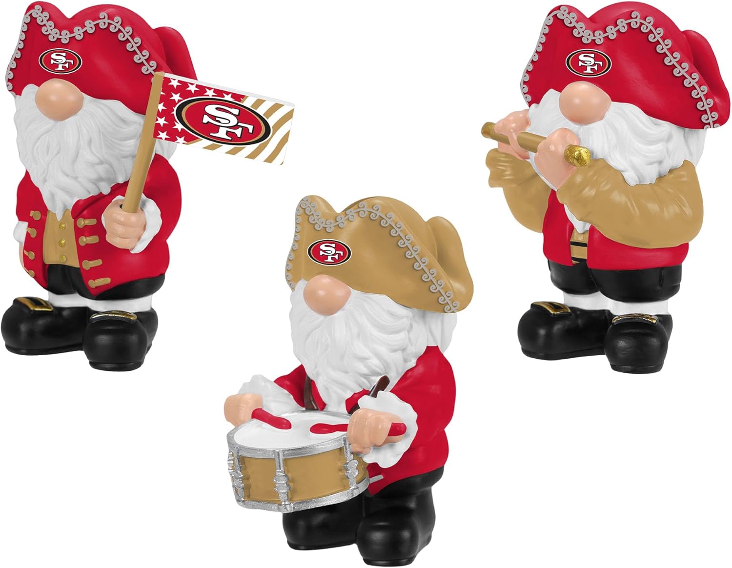 FOCO San Francisco 49ers NFL 3 Pack Americana Mini Gnome Set