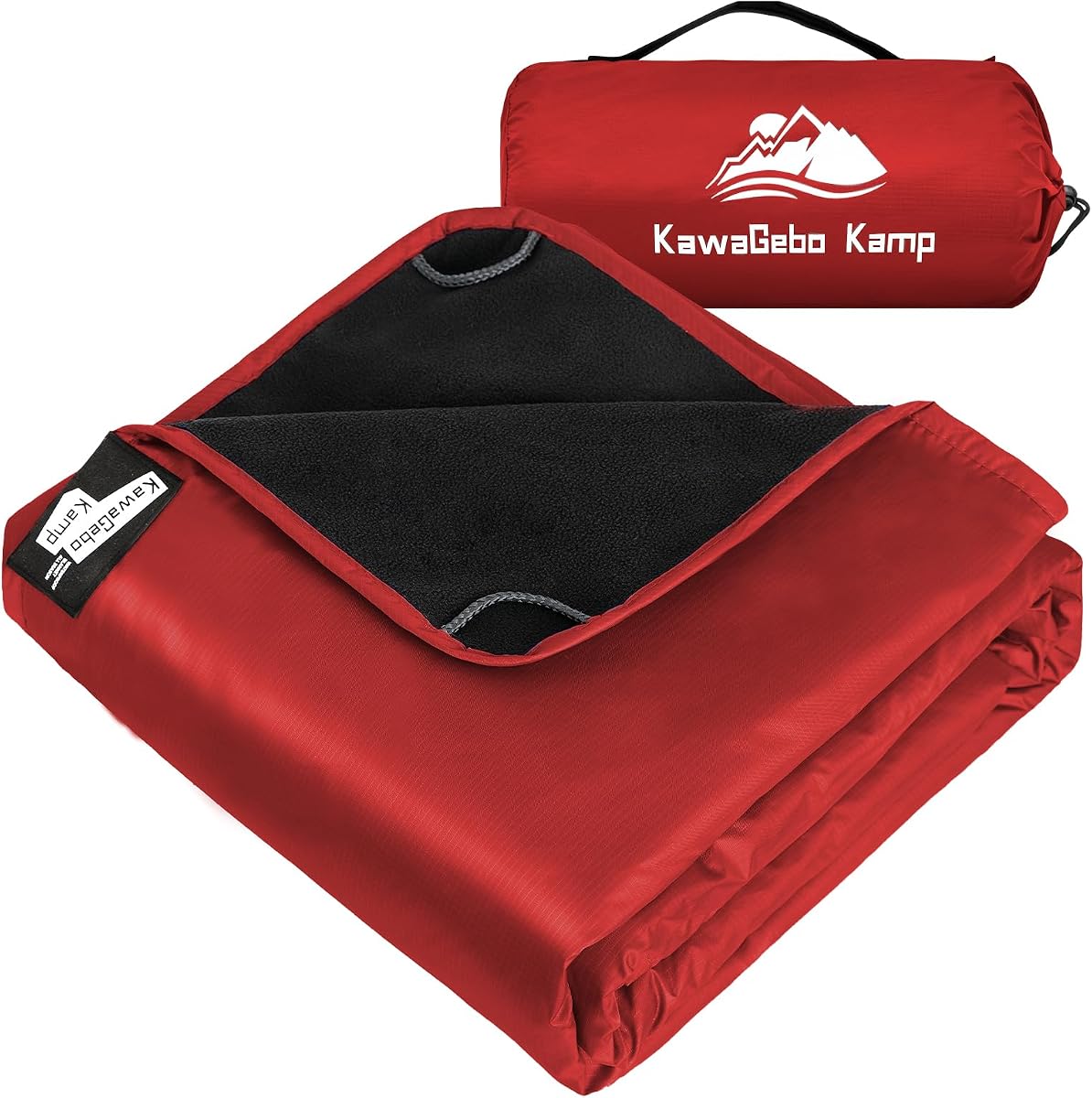 Large Waterproof Outdoor Picnic Blanket 80"x 58" | Windproof Lightweight Stadium Blanket, Packable, Stay Dry and Comfortable for Camping, Sports, Travel - Red