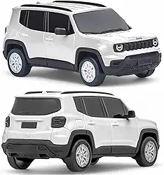 Miniatura Carro Renegade Licenciado SUV Branco Pneu Emborrachado Realista