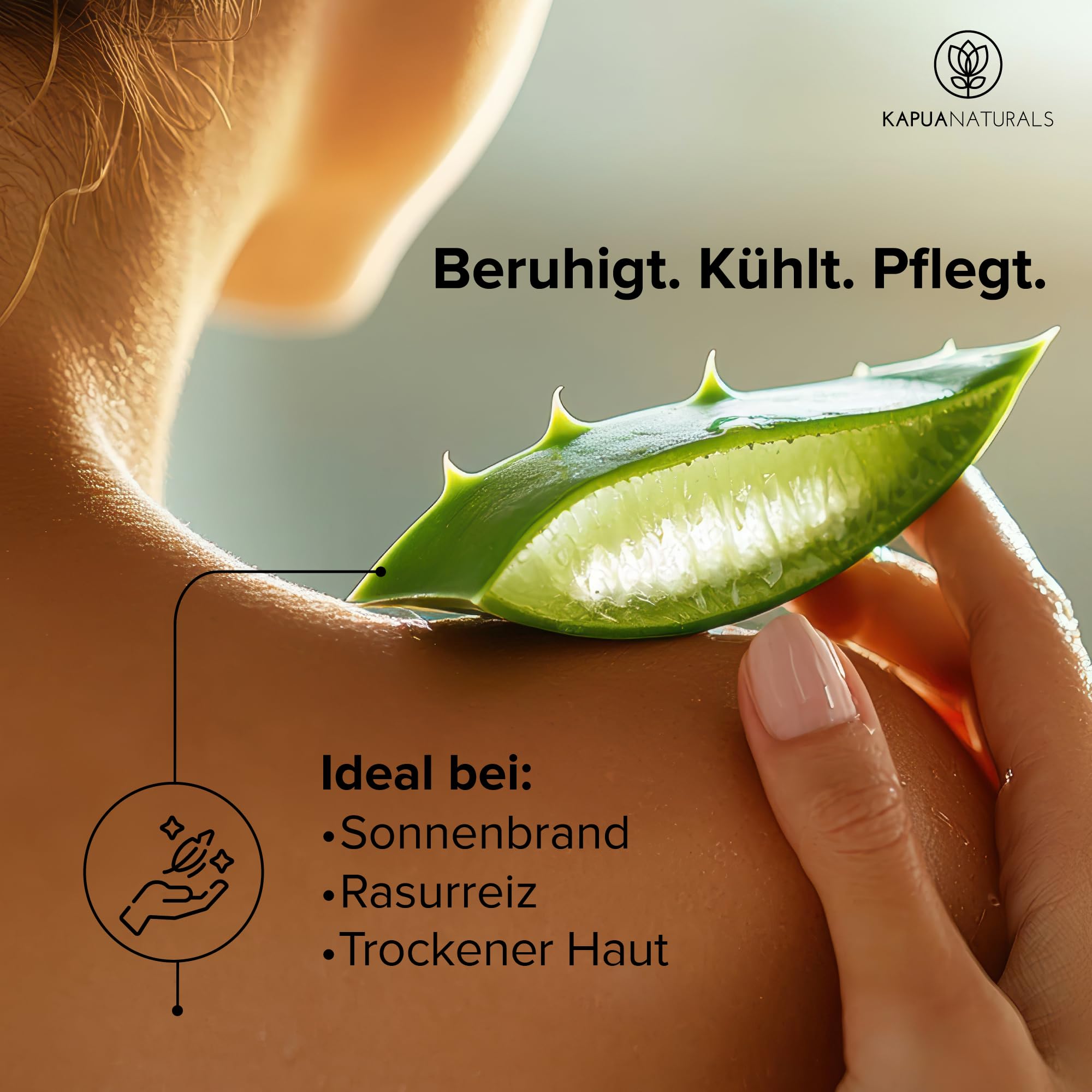 Aloe Vera Gel 100 Prozent BIO • 100 % reiner Aloe Vera Saft • Mit Hyaluronsäure & Panthenol • Vegan & ohne Duftstoffe • Aloe Vera Gel pur für Gesicht & Körper • After Sun Pflege • Made in Germany