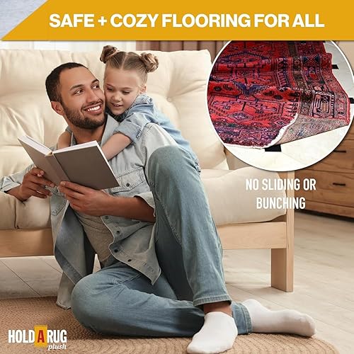 Miniatura 7 de Hold-a-Rug Plush 8' x 10' Nonskid, Nonslip Rug Pad, Reversible Gripper, ¼ Thick, Safe for All Floors and Carpet, Keep Area Rugs Secure