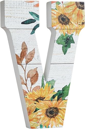 Miniatura 20 de COLLECTIVE HOME - Letras de madera de 10 pulgadas para decoración de pared, decoración del alfabeto de mesa de girasol, decoración de granja