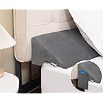 Vekkia Queen Bed Wedge Pillow for Headboard Gap Filler(0-5),High-Density Foam,Prevents Pillows & Items from Falling,Ergonomic Design,Large Storage Pockets, Removable&Washable Cover,Gray,60\'\'x10\'\'x6\'\'