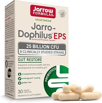 Jarrow Jarro Dophilus Probiotics - Probiotic Supplement, Gut Health, 30 Ct | Gut Health Support, 25 Billion CFU, 8 Probiotic Strains, Intestinal and Digestive Health For Women & Men, Shelf-Stable