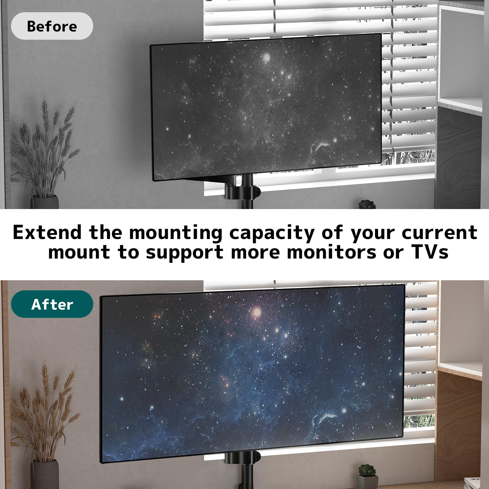 Adapter przedłużający VESA 200x200 do diod LED 23" do 42", LCD, telewizora plazmowego i monitora, kompatybilny z VESA 75 x 75, 100 x 100, umożliwia montaż za pomocą VESA 200 x 100, 100 x 200, 200 x