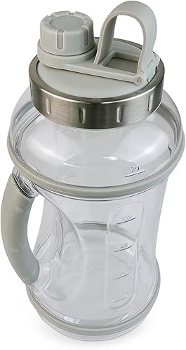 Miniatura 3 de Botella de agua deportiva de 70 onzas con tapa giratoria, botella transparente a prueba de fugas, botella de medio galón
