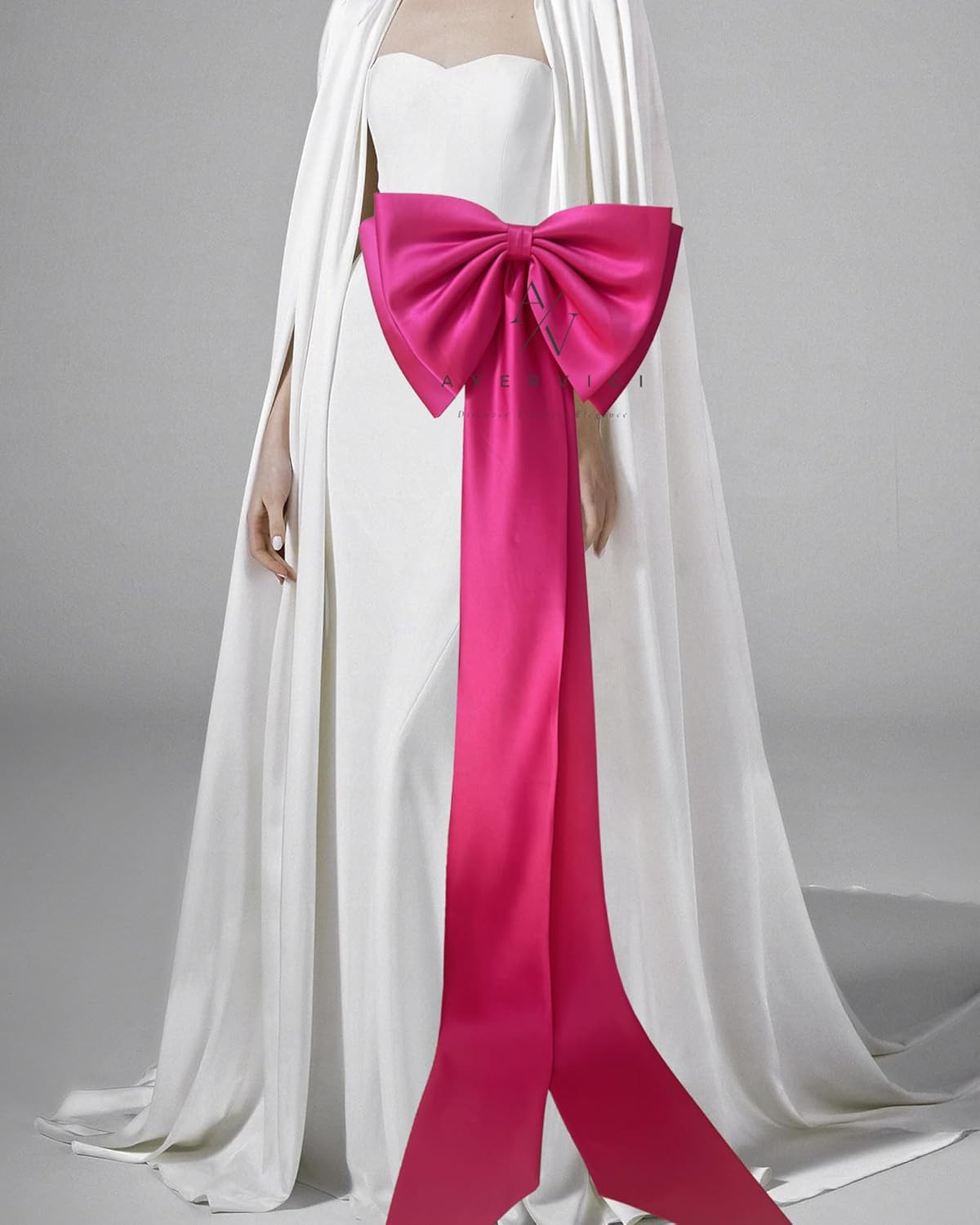 Elegant Removable Big Bow Train for Wedding Dress Large Detachable Satin Halloween Costume for Women