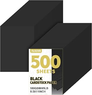 TUXIYA 500 Sheets Black Cardstock Paper,8.5